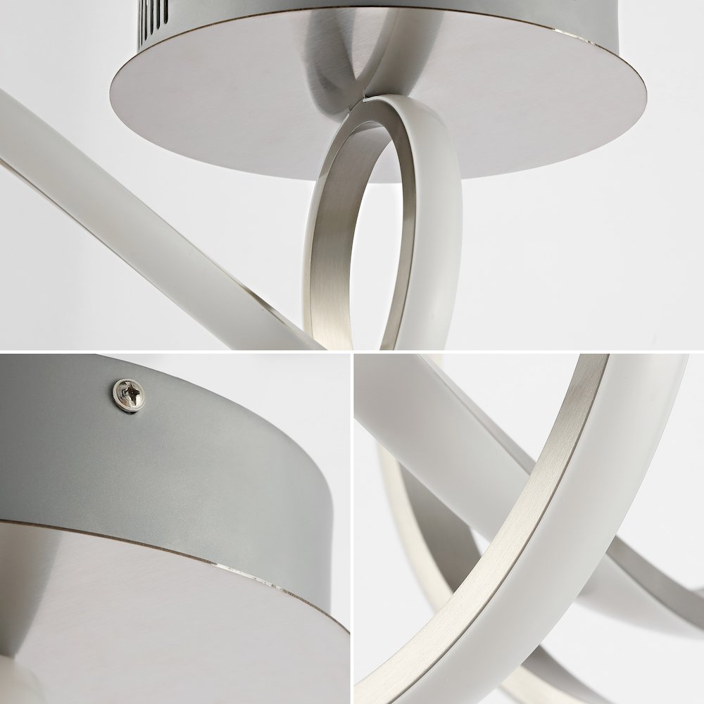 Minimalist Aluminum Loop Integrated Led Semi Flush Mount. Picture 5