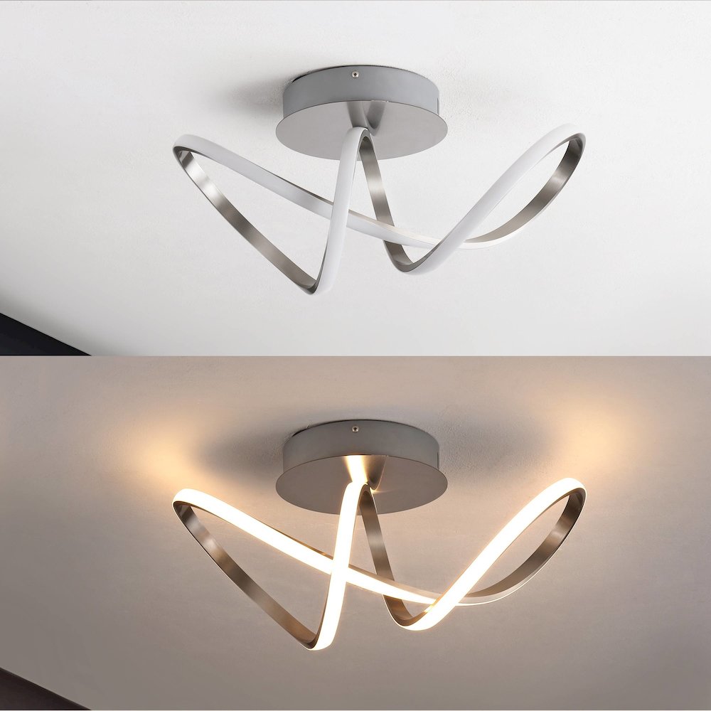 Minimalist Aluminum Loop Integrated Led Semi Flush Mount. Picture 7