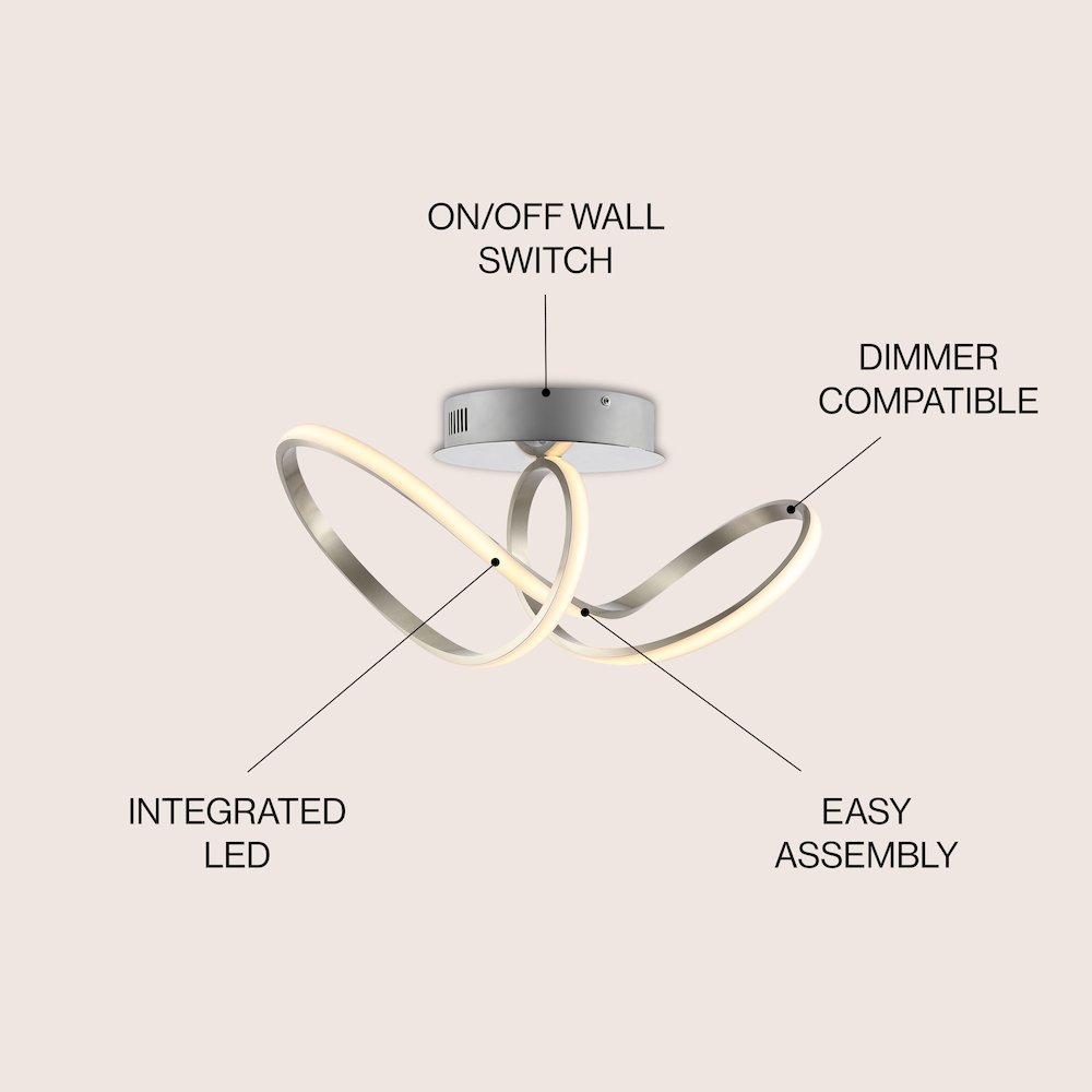 Minimalist Aluminum Loop Integrated Led Semi Flush Mount. Picture 6