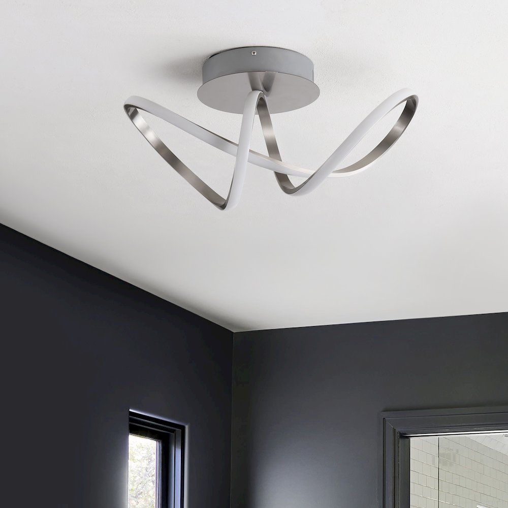 Minimalist Aluminum Loop Integrated Led Semi Flush Mount. Picture 2