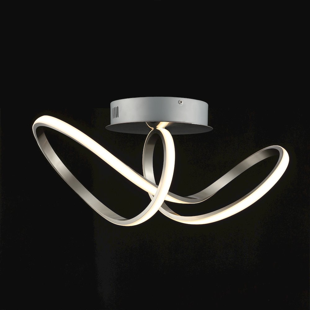 Minimalist Aluminum Loop Integrated Led Semi Flush Mount. Picture 3
