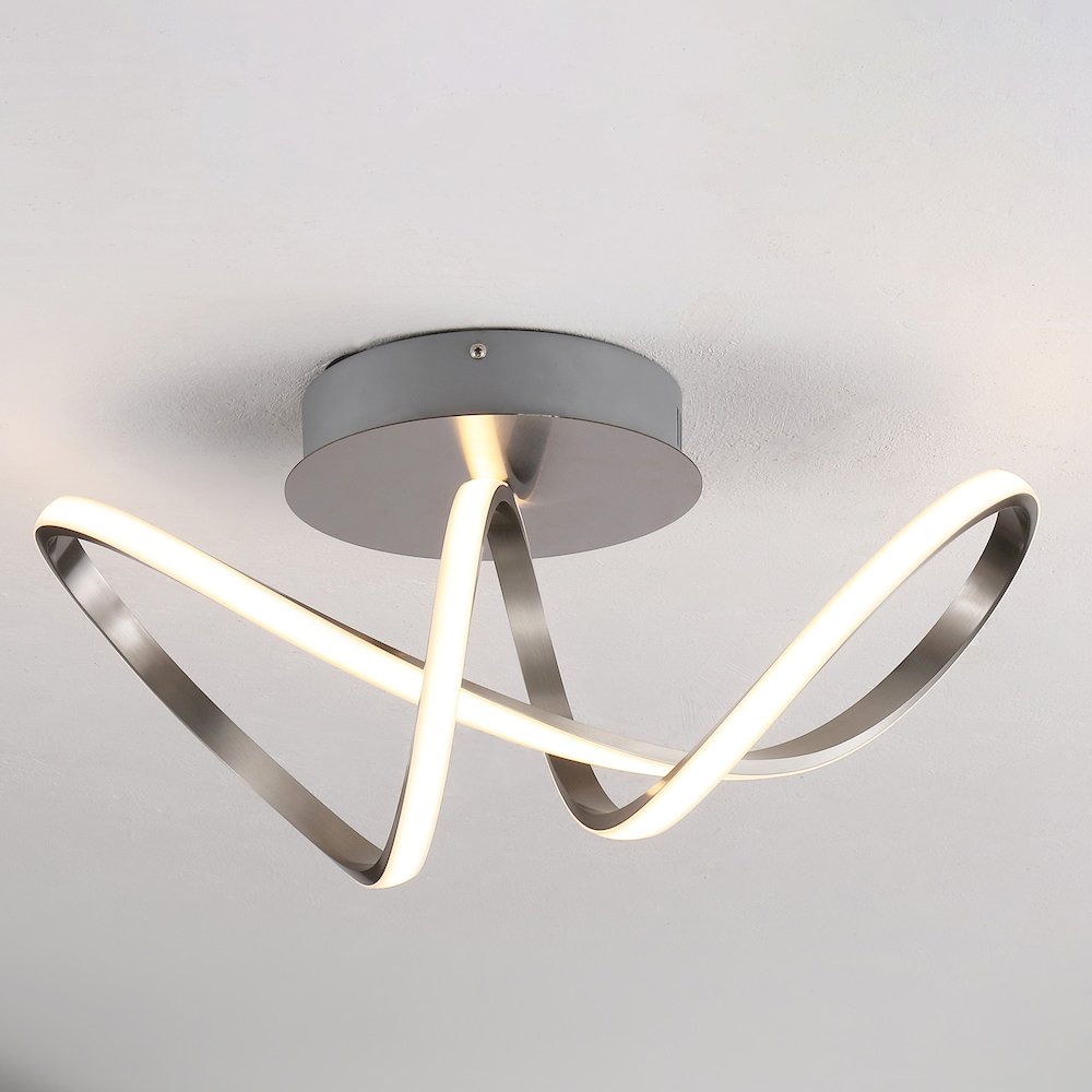 Minimalist Aluminum Loop Integrated Led Semi Flush Mount. Picture 1
