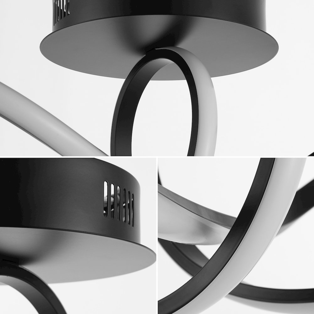 Minimalist Aluminum Loop Integrated Led Semi Flush Mount. Picture 5