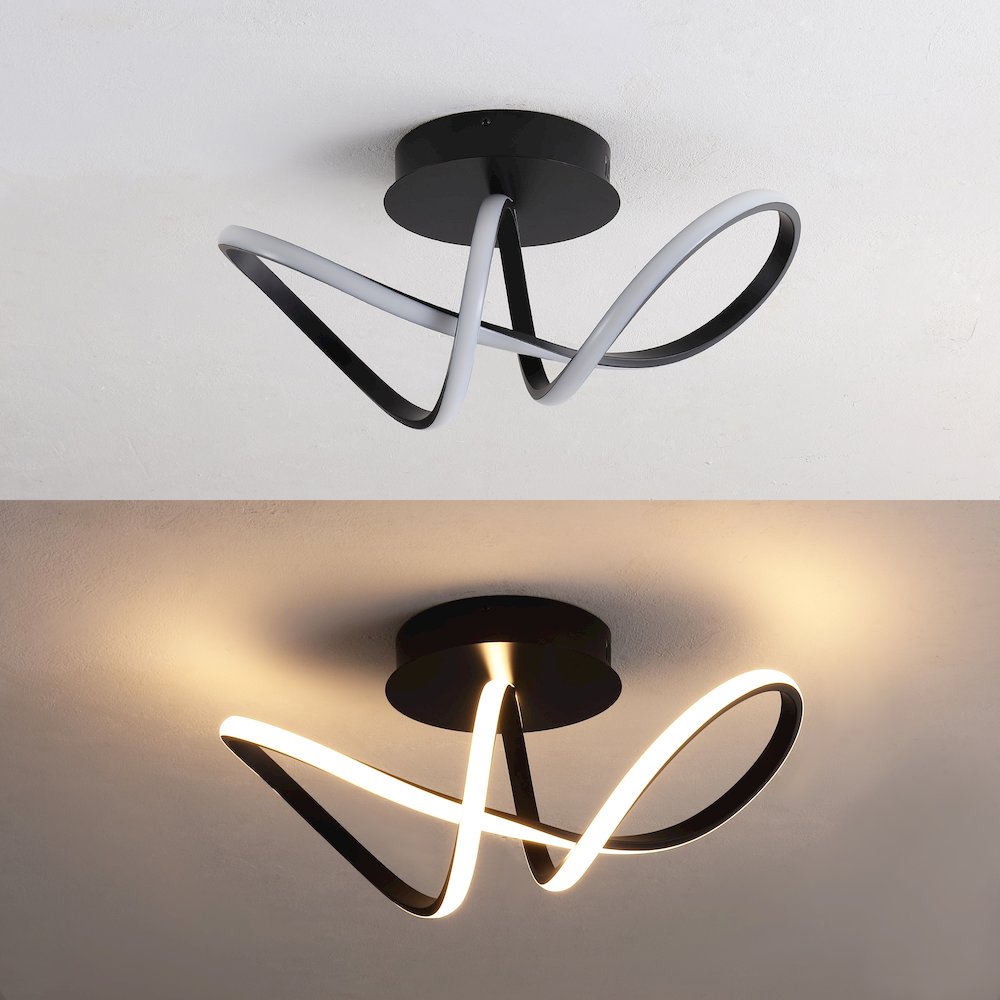 Minimalist Aluminum Loop Integrated Led Semi Flush Mount. Picture 7