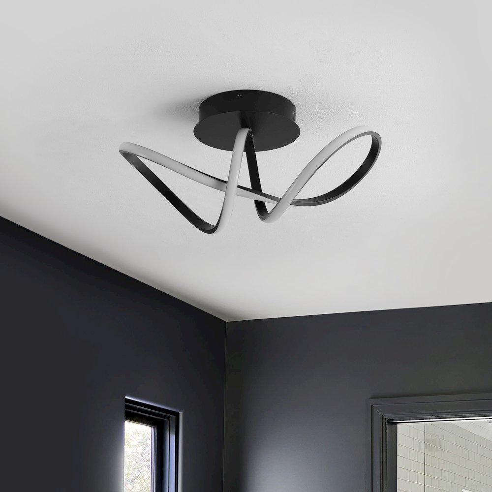 Minimalist Aluminum Loop Integrated Led Semi Flush Mount. Picture 2