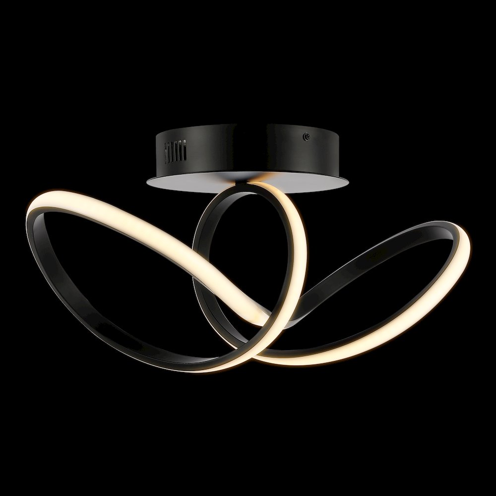Minimalist Aluminum Loop Integrated Led Semi Flush Mount. Picture 3