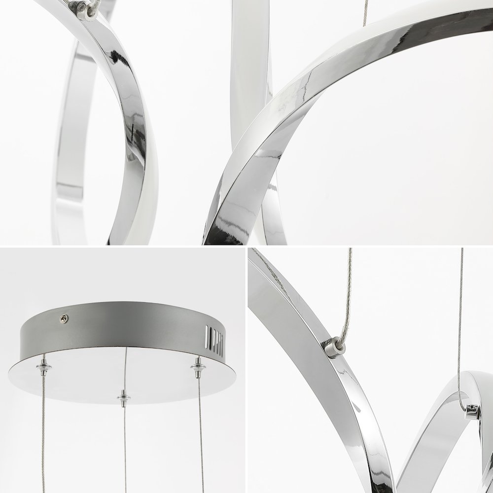 Helix 1-Light Contemporary Minimalist Aluminum Ribbon Integrated Led Pendant. Picture 5
