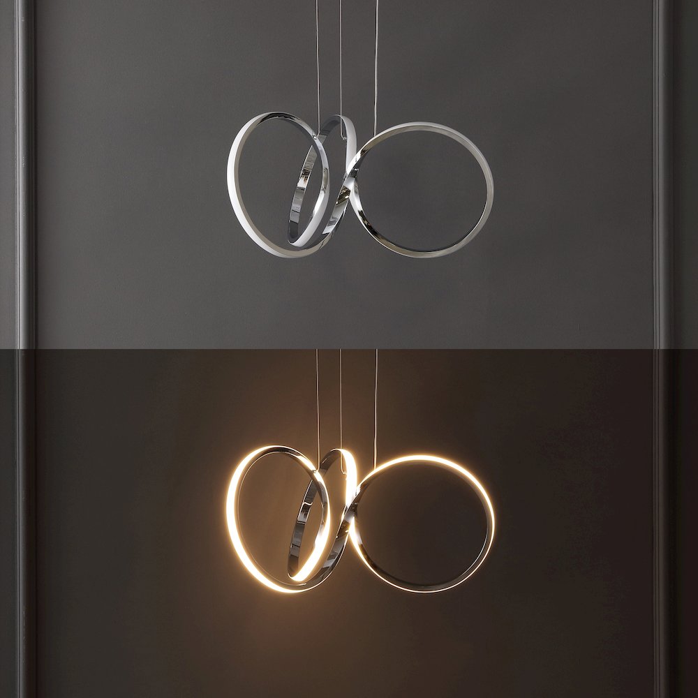 Helix 1-Light Contemporary Minimalist Aluminum Ribbon Integrated Led Pendant. Picture 7