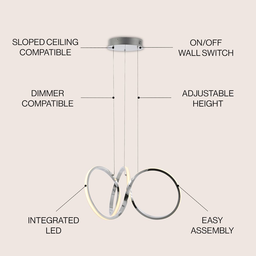 Helix 1-Light Contemporary Minimalist Aluminum Ribbon Integrated Led Pendant. Picture 6