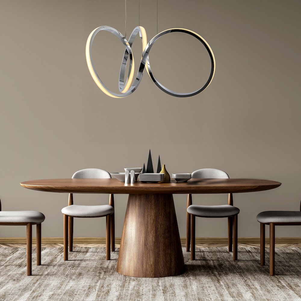 Helix 1-Light Contemporary Minimalist Aluminum Ribbon Integrated Led Pendant. Picture 4