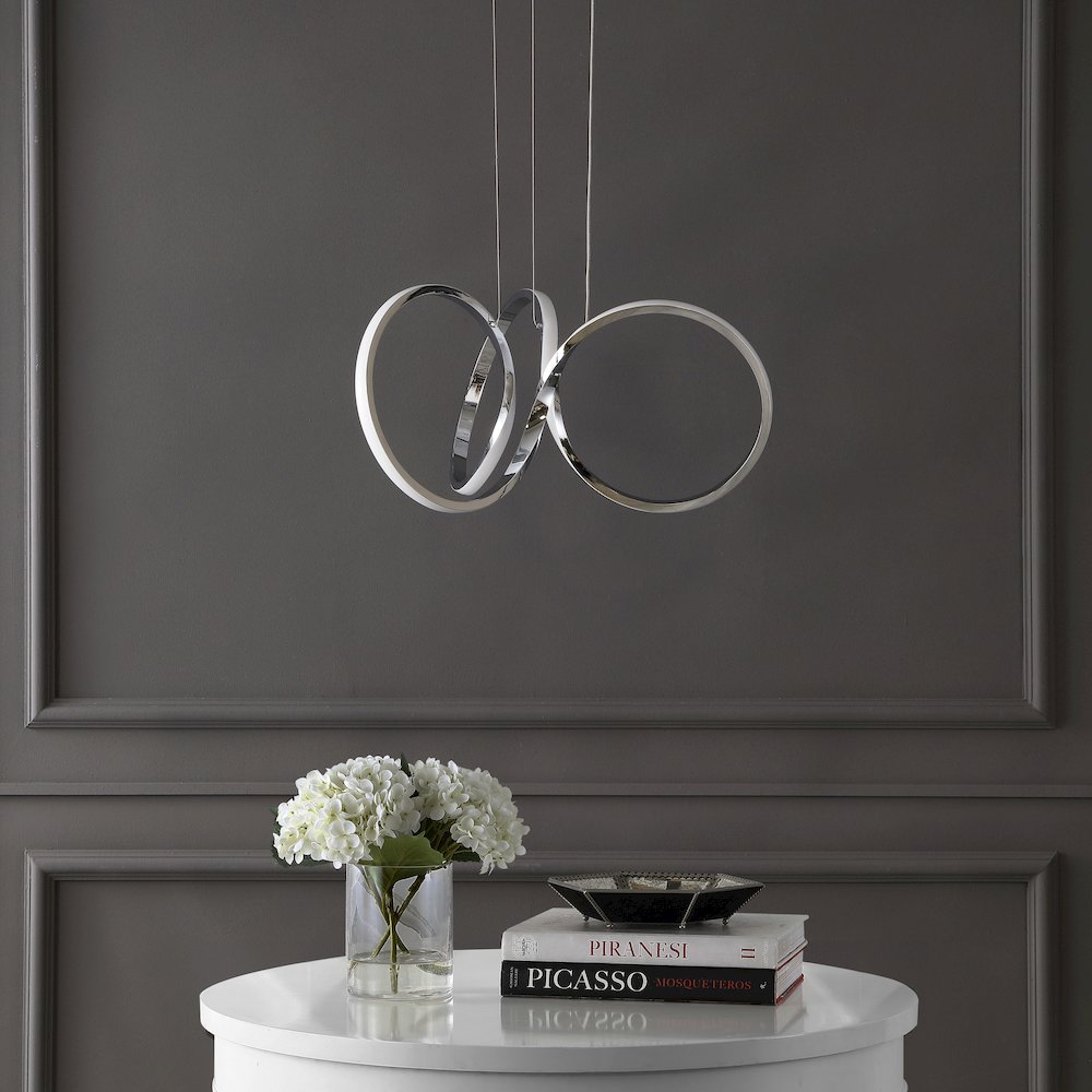 Helix 1-Light Contemporary Minimalist Aluminum Ribbon Integrated Led Pendant. Picture 2