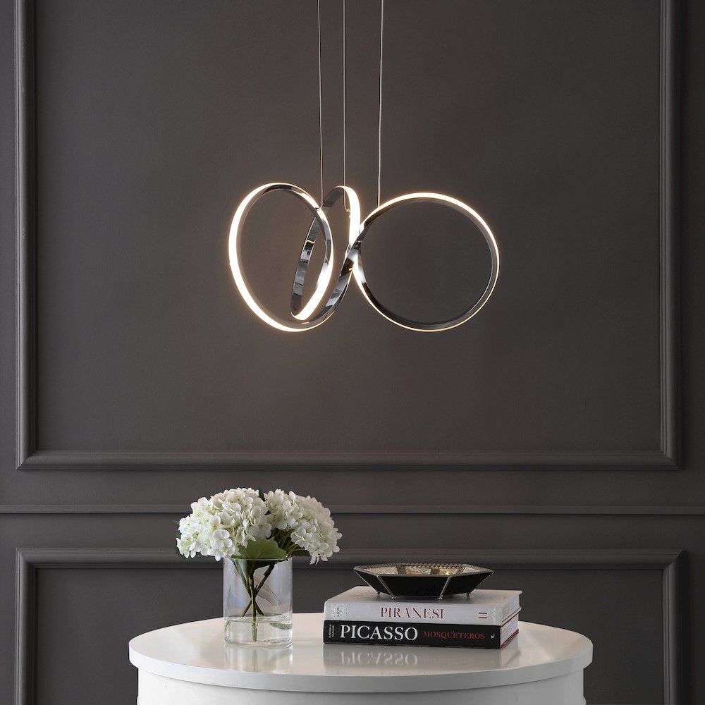 Helix 1-Light Contemporary Minimalist Aluminum Ribbon Integrated Led Pendant. Picture 1
