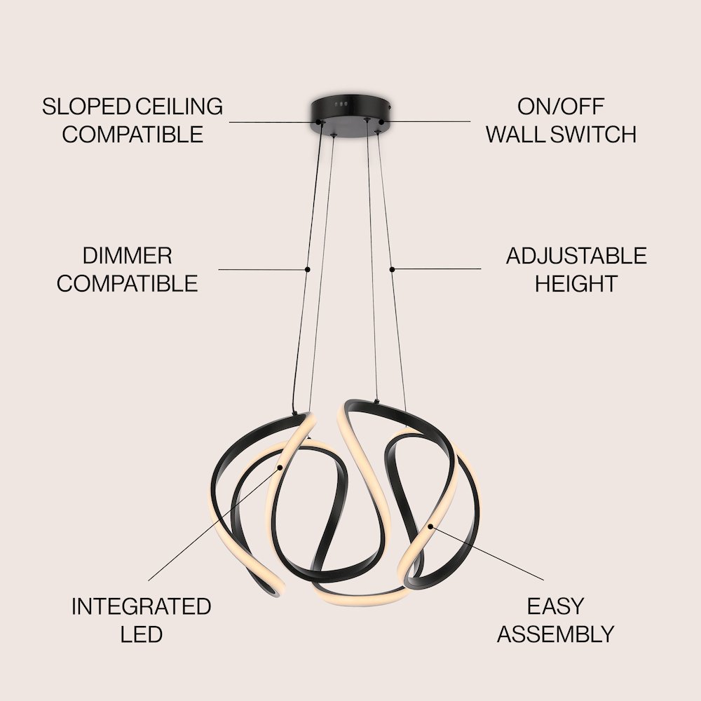 Designer Aluminum/Iron Scribble Integrated Led Pendant Light. Picture 5