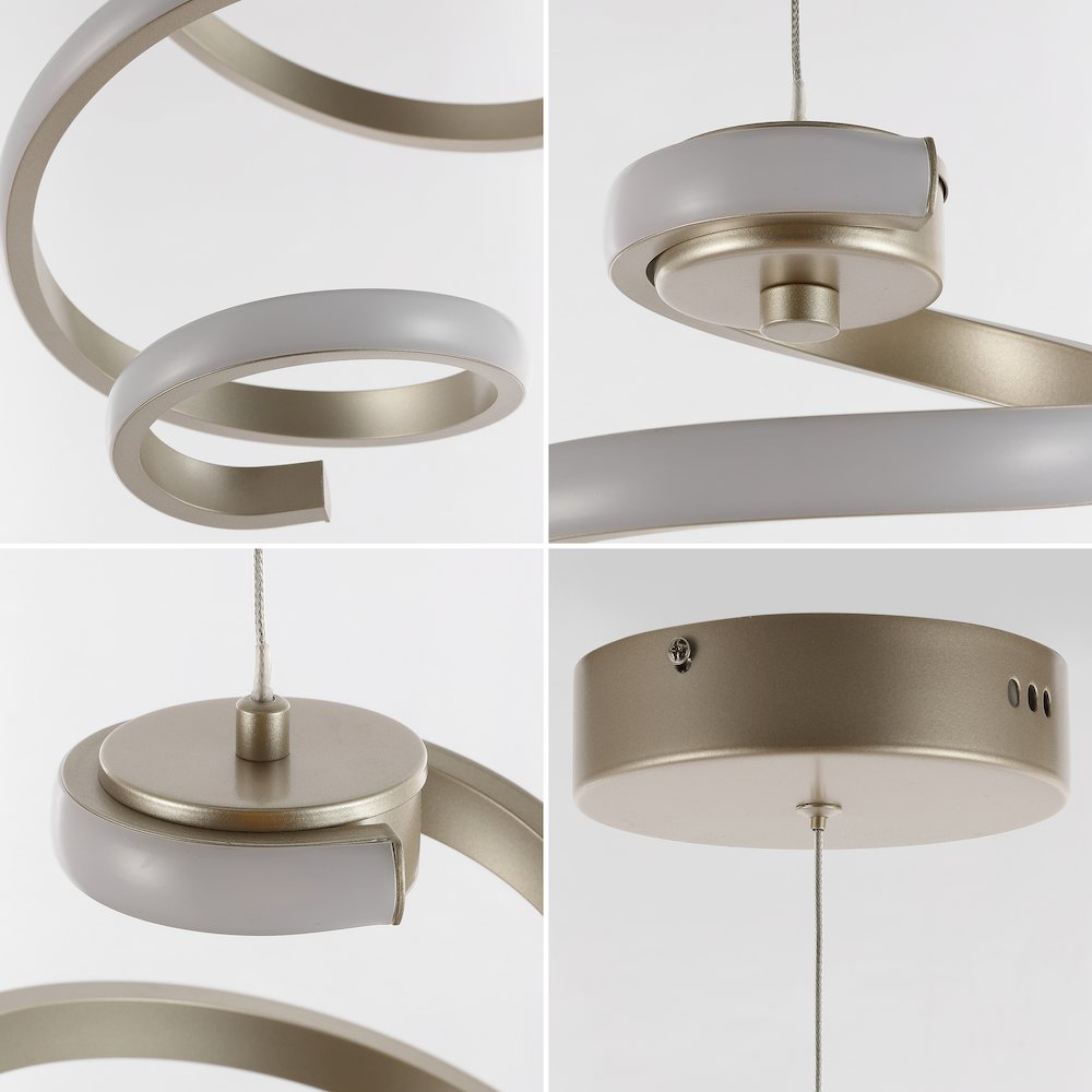 Whirl 1-Light Modern Minimalist Aluminum/Iron Abstract Integrated Led Pendant. Picture 4