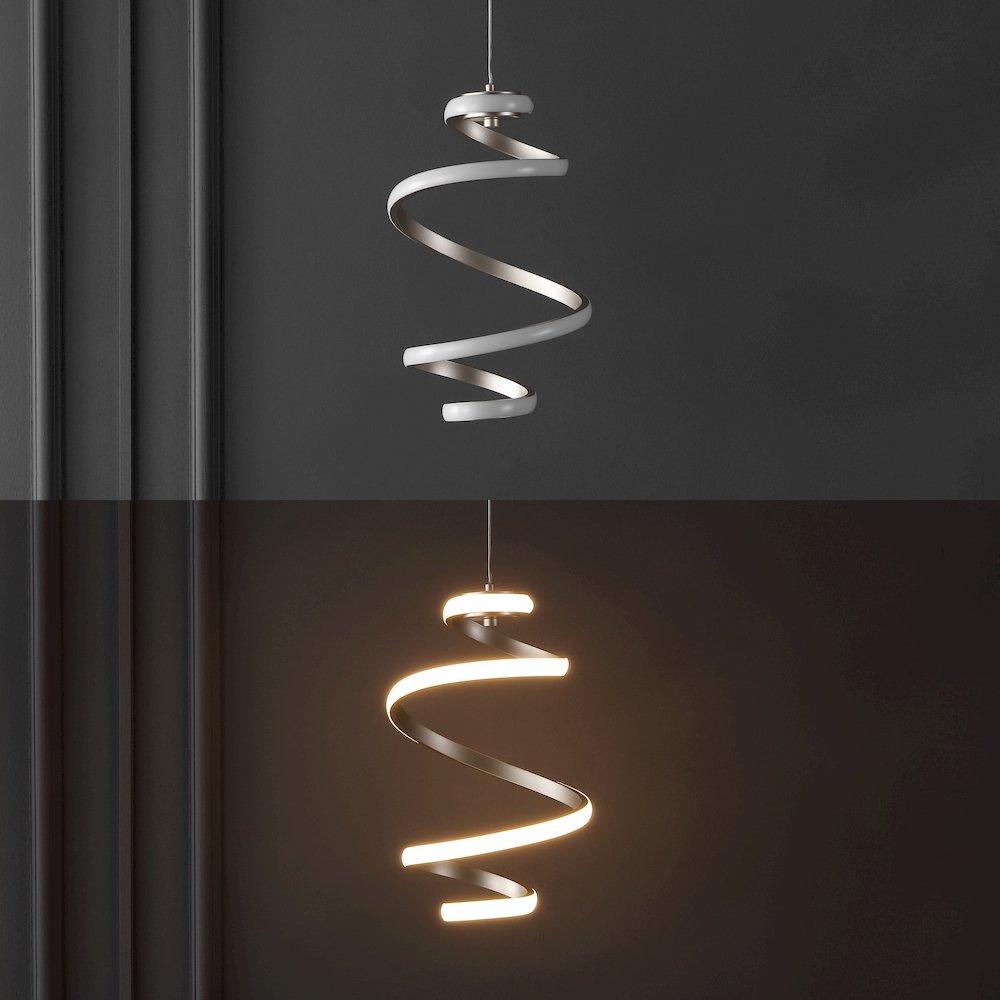 Whirl 1-Light Modern Minimalist Aluminum/Iron Abstract Integrated Led Pendant. Picture 6