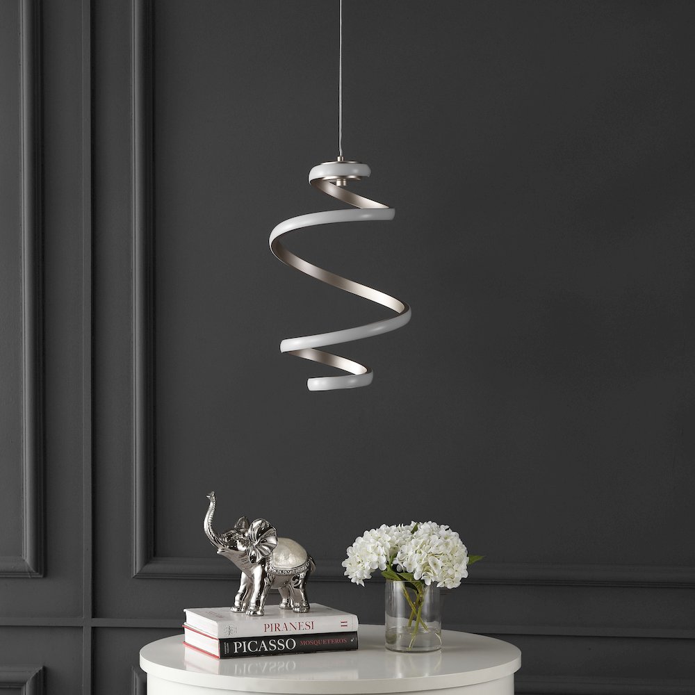 Whirl 1-Light Modern Minimalist Aluminum/Iron Abstract Integrated Led Pendant. Picture 2