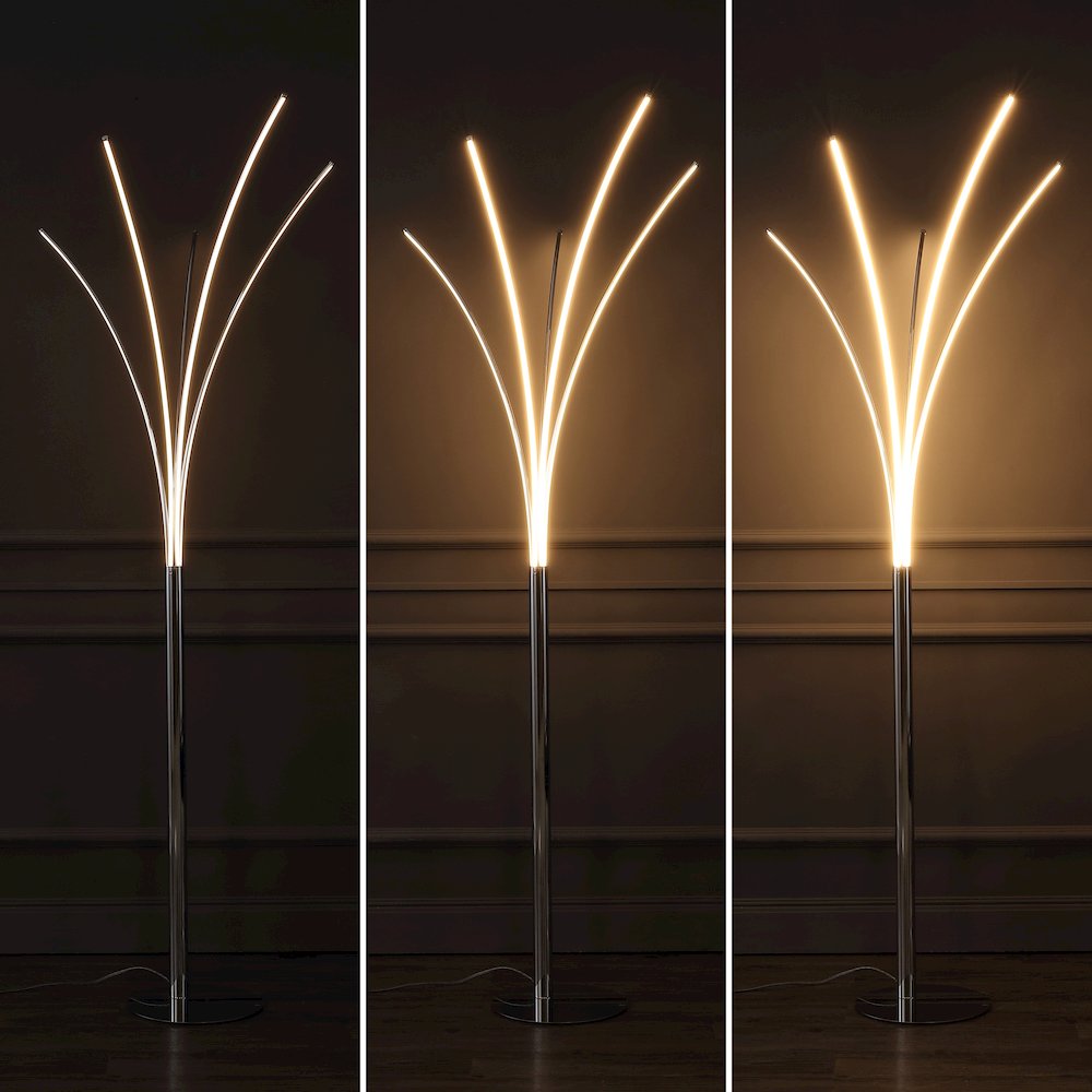 Fuochi Modern Minimalist Metal 5-Branch Arc Dimmable Integrated LED Floor Lamp. Picture 3