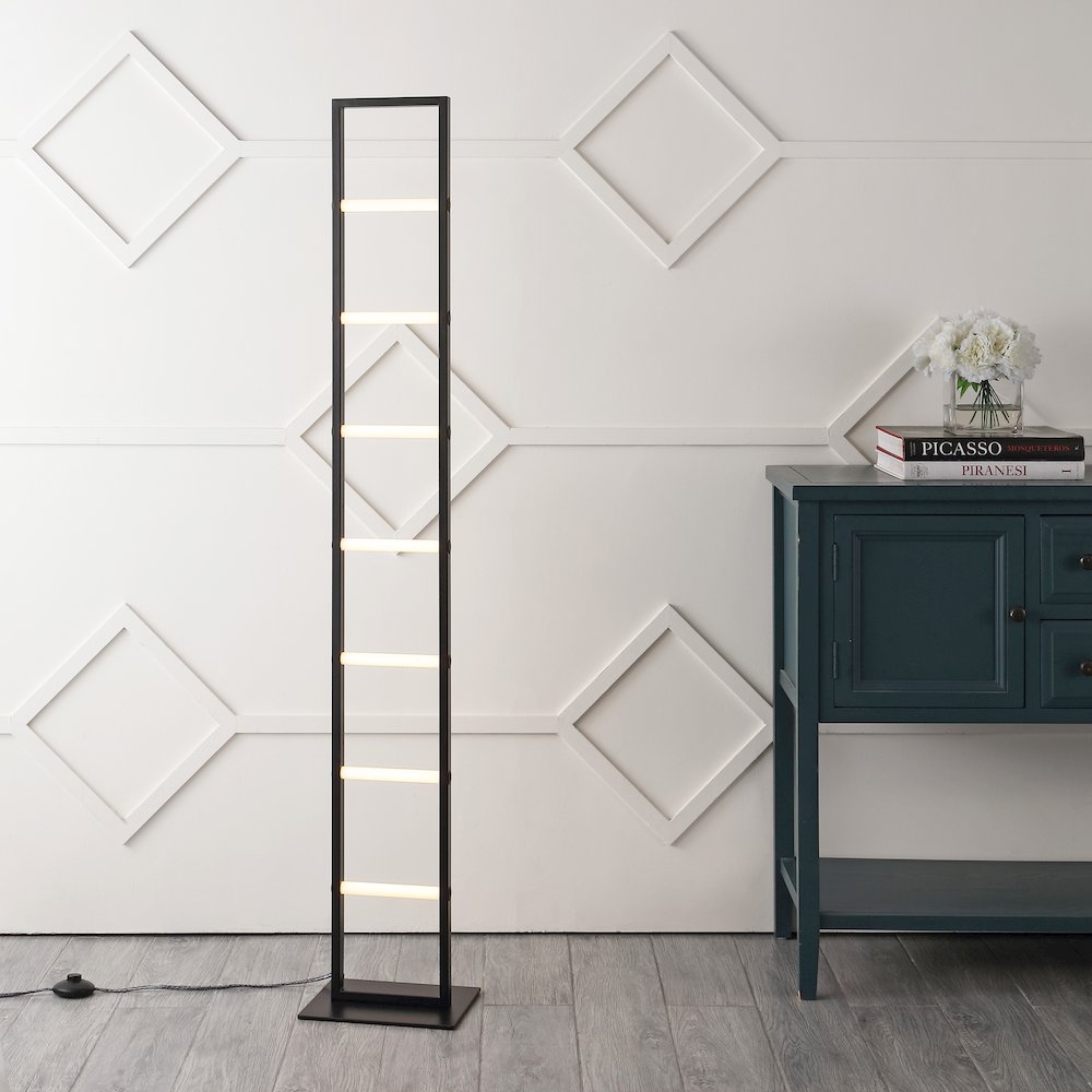 Ivan Minimalist Modern Iron Ladder Dimmable Integrated Led Floor Lamp. Picture 2