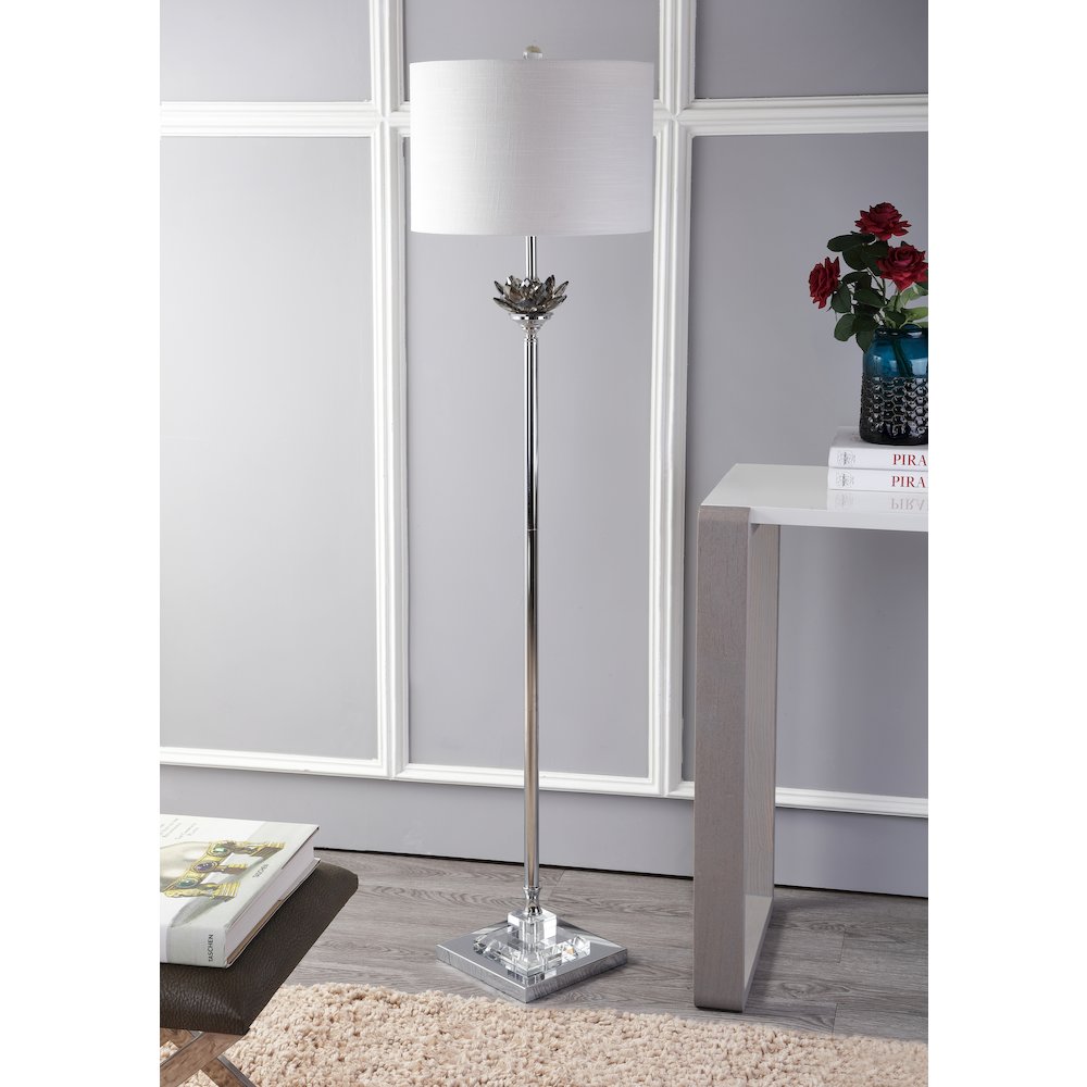 Amelia Lotus Crystal Metal Led Floor Lamp. Picture 6
