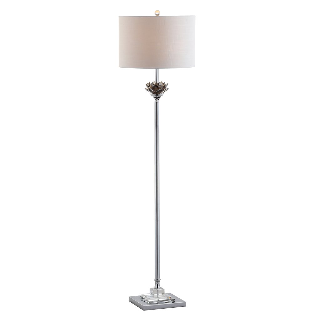 Amelia Lotus Crystal Metal Led Floor Lamp. Picture 1