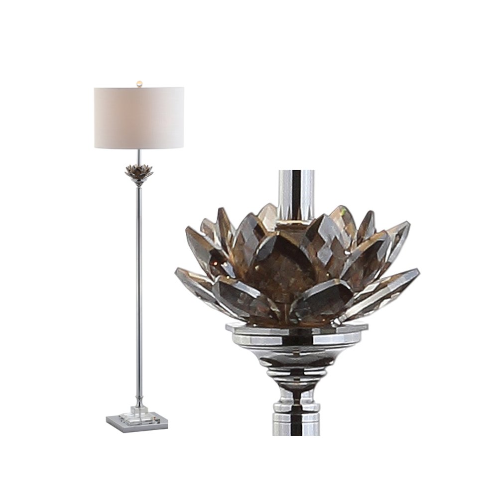 Amelia Lotus Crystal Metal Led Floor Lamp. Picture 7