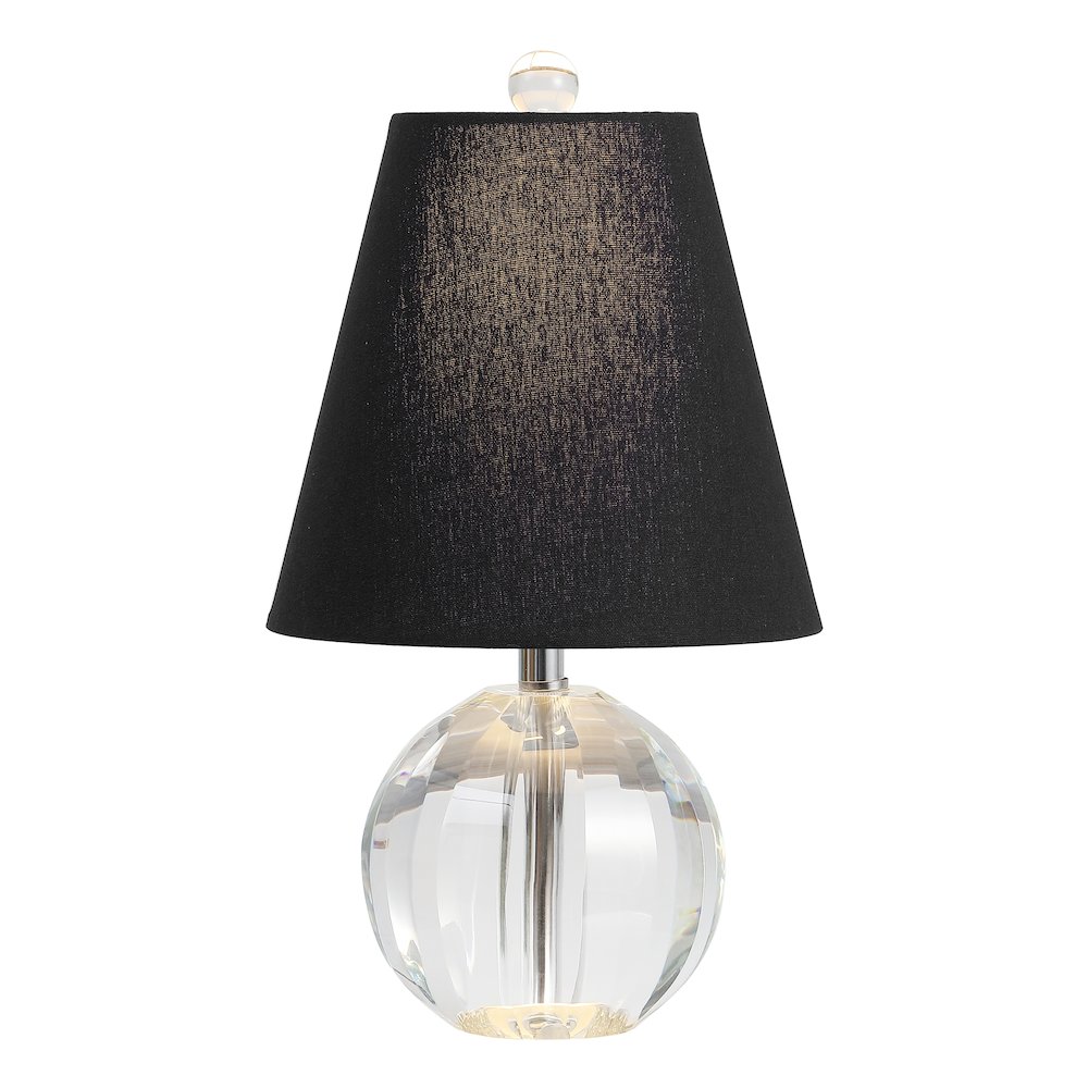 Goddard 16" Crystal Ball/Metal LED Table Lamp, Clear/Black. Picture 1