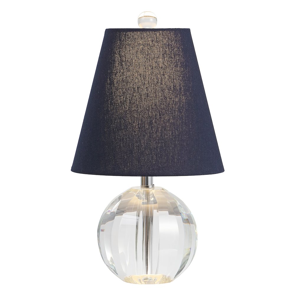 Goddard 16" Crystal Ball/Metal LED Table Lamp, Clear/Navy. Picture 1