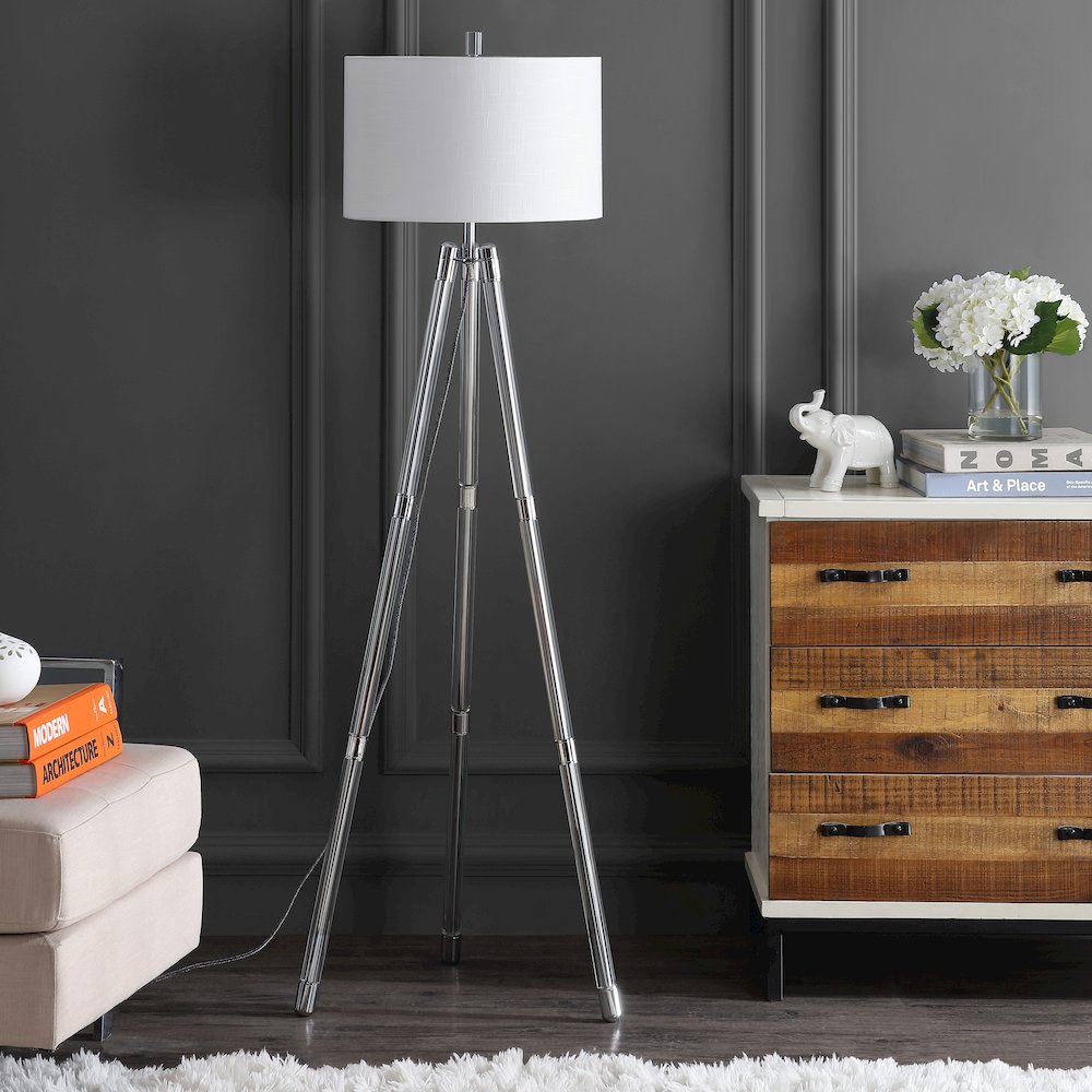 Arliss Surveyors Tripod Metal/Crystal Led Floor Lamp. Picture 8
