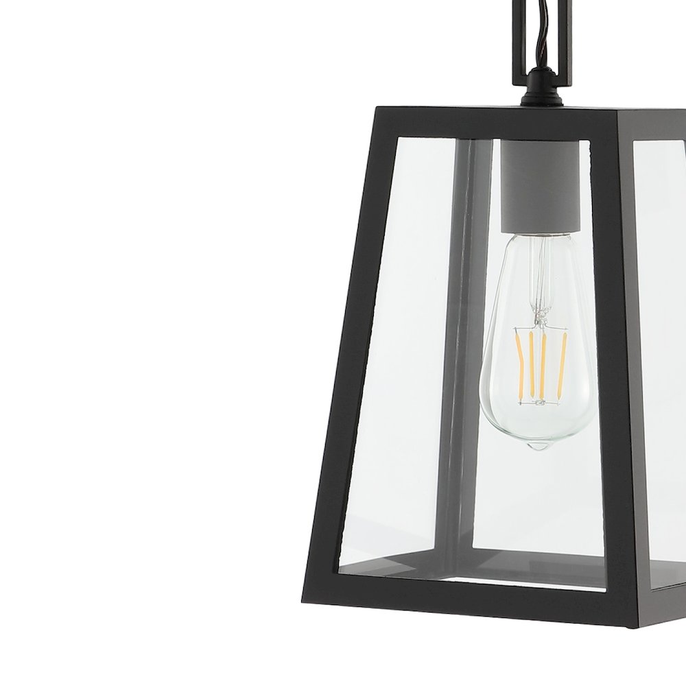 Glendale Farmhouse Industrial Iron/Glass Outdoor Led Pendant. Picture 2