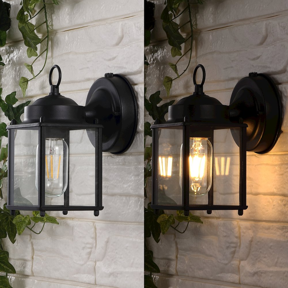Boston Farmhouse Industrial Iron/Glass Outdoor Led Sconce. Picture 8