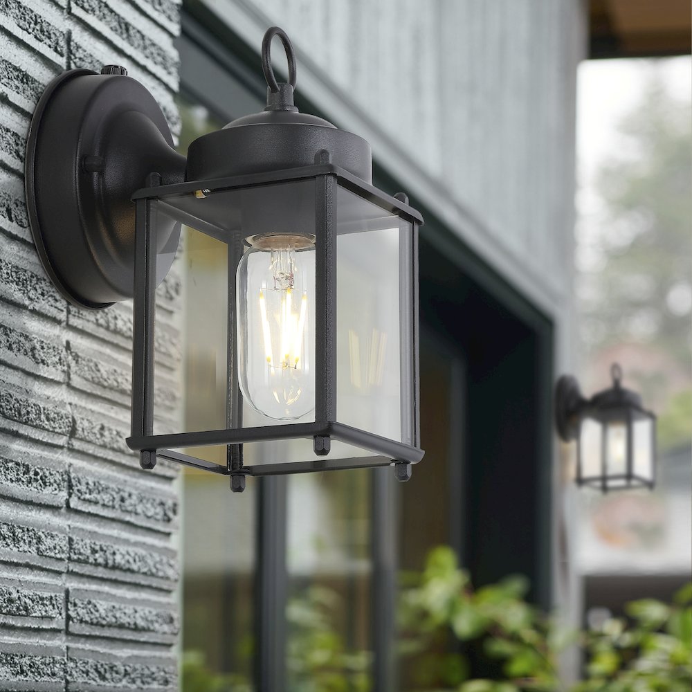 Boston Farmhouse Industrial Iron/Glass Outdoor Led Sconce. Picture 7