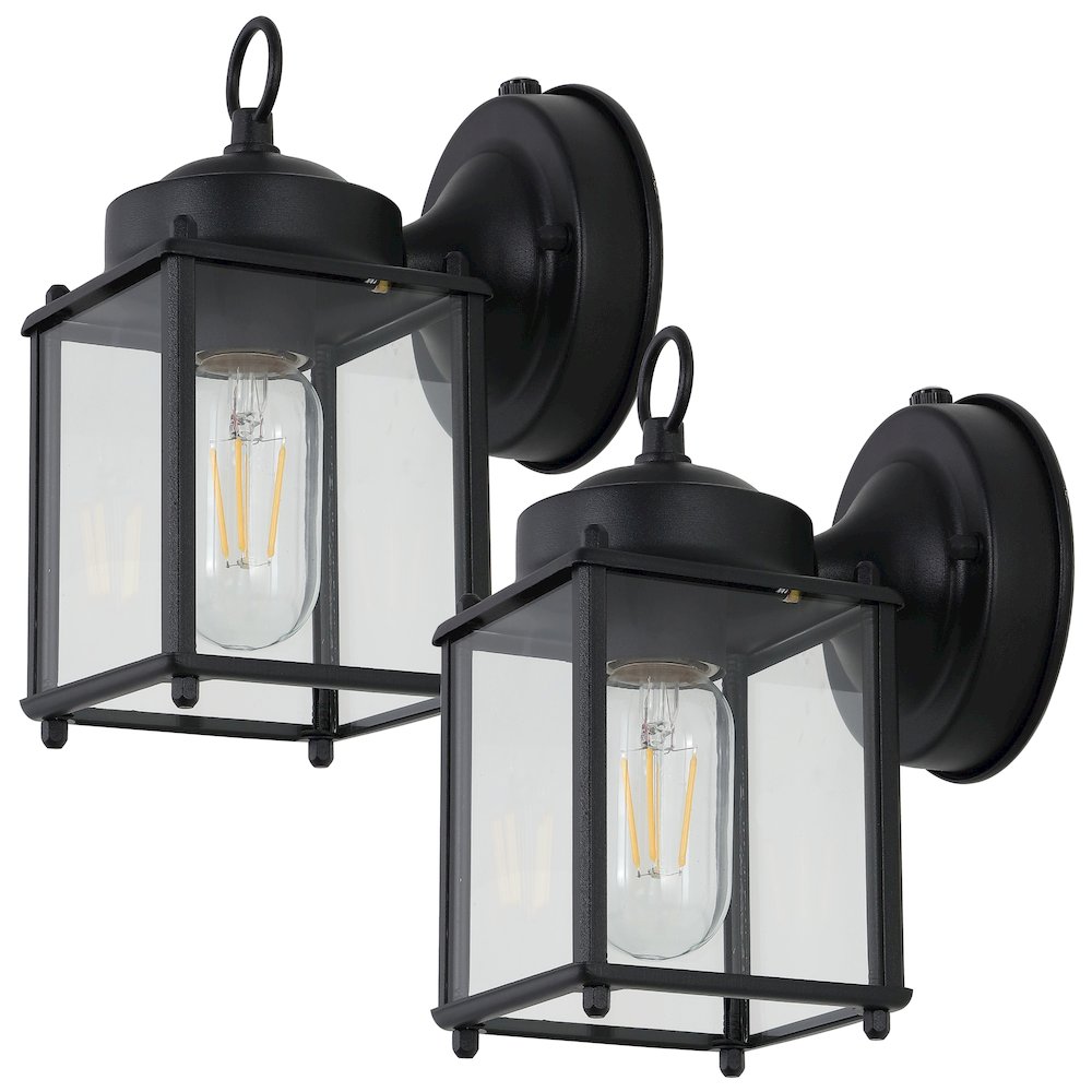 Boston Farmhouse Industrial Iron/Glass Outdoor Led Sconce. Picture 1