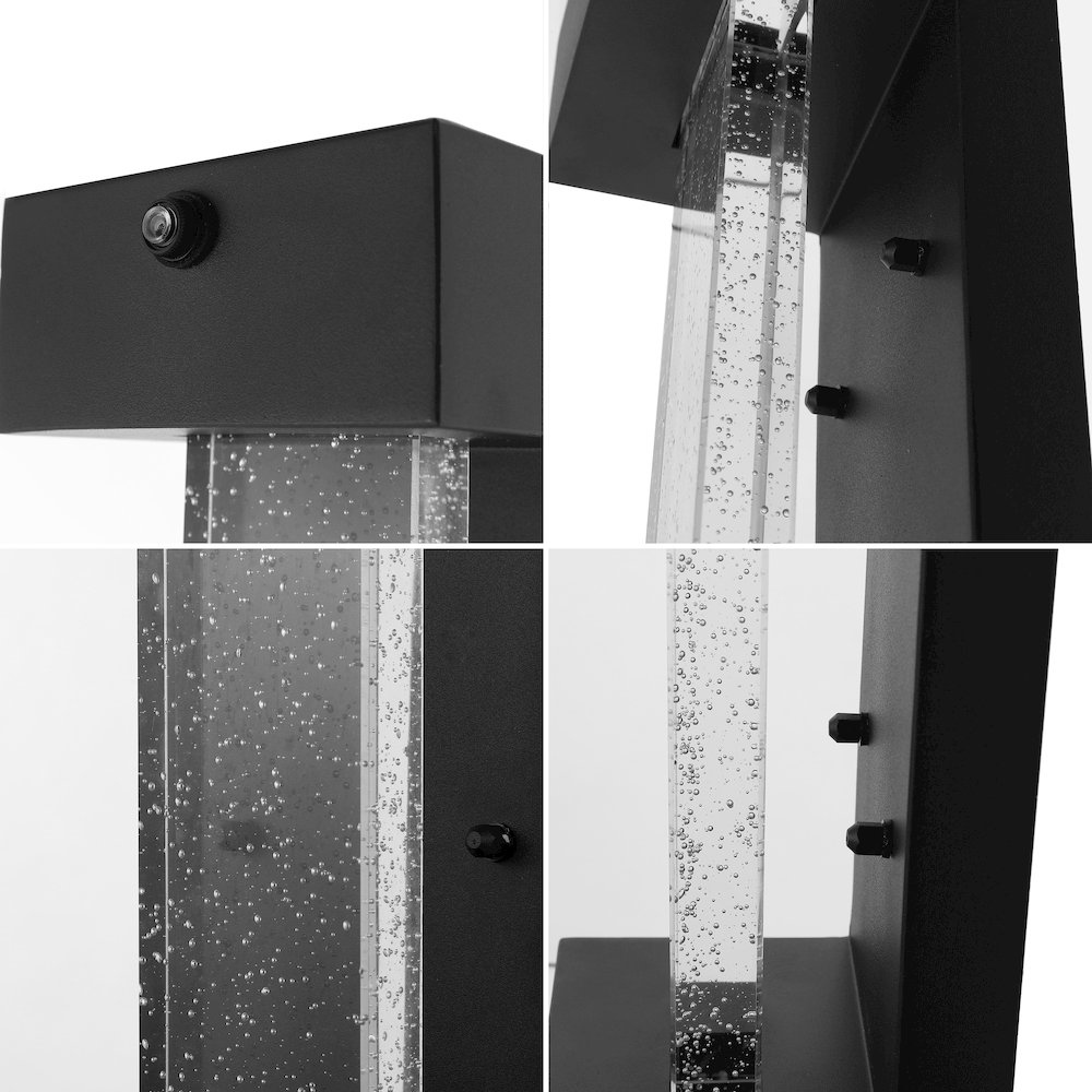 Miranda Modern Industrial Iron/Glass Seeded Glass. Picture 6