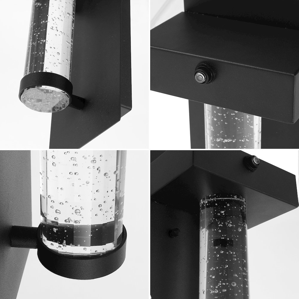 Horizone Minimalist Industrial Iron/Glass Seeded Glass. Picture 6