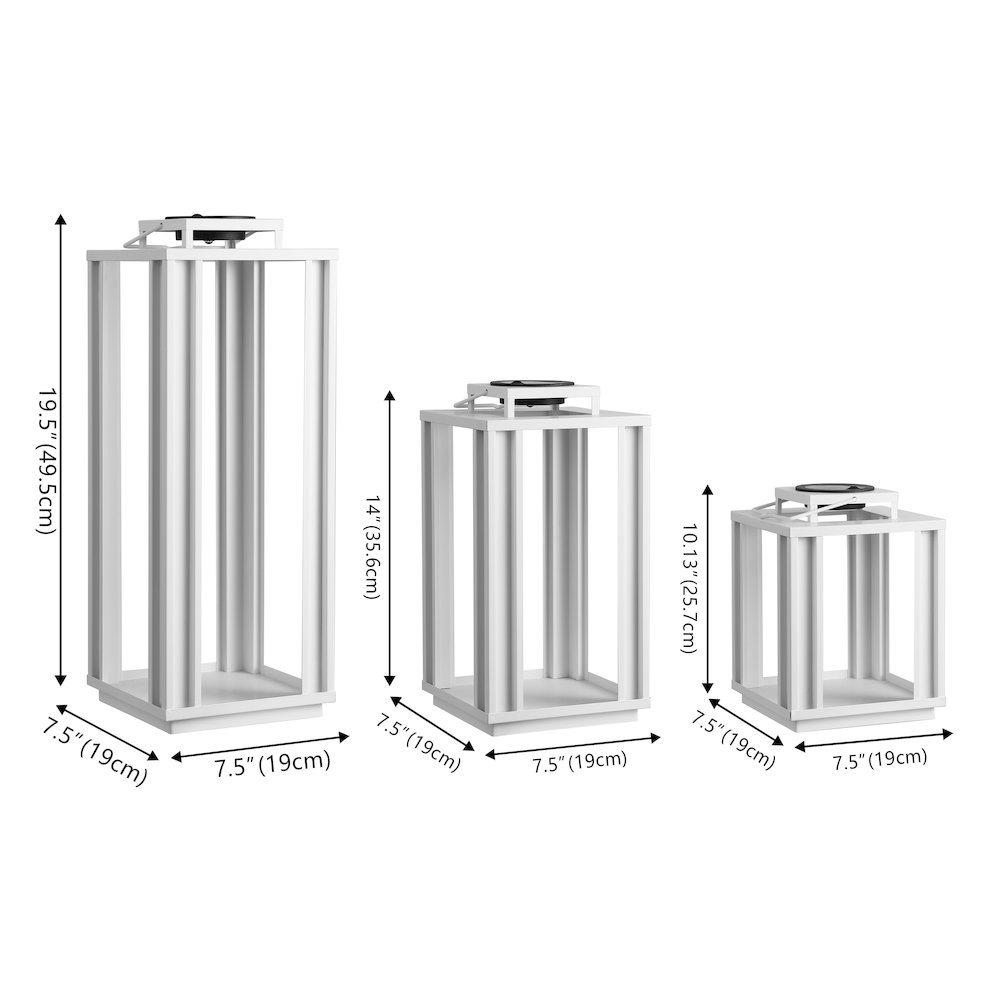 Leland Industrial Integrated LED Solar Powered Lanterns, White (Set of 3). Picture 6