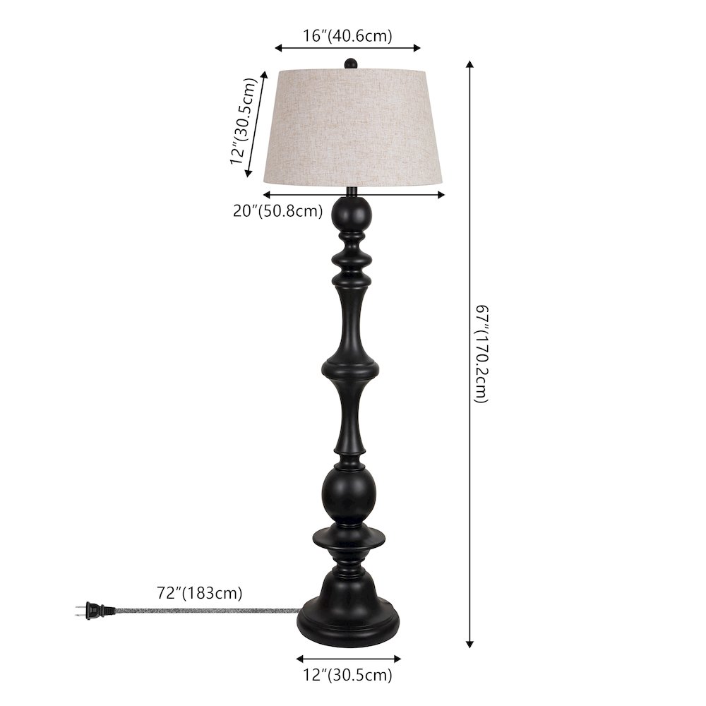 Taylor Spindled Resin LED Floor Lamp. Picture 5