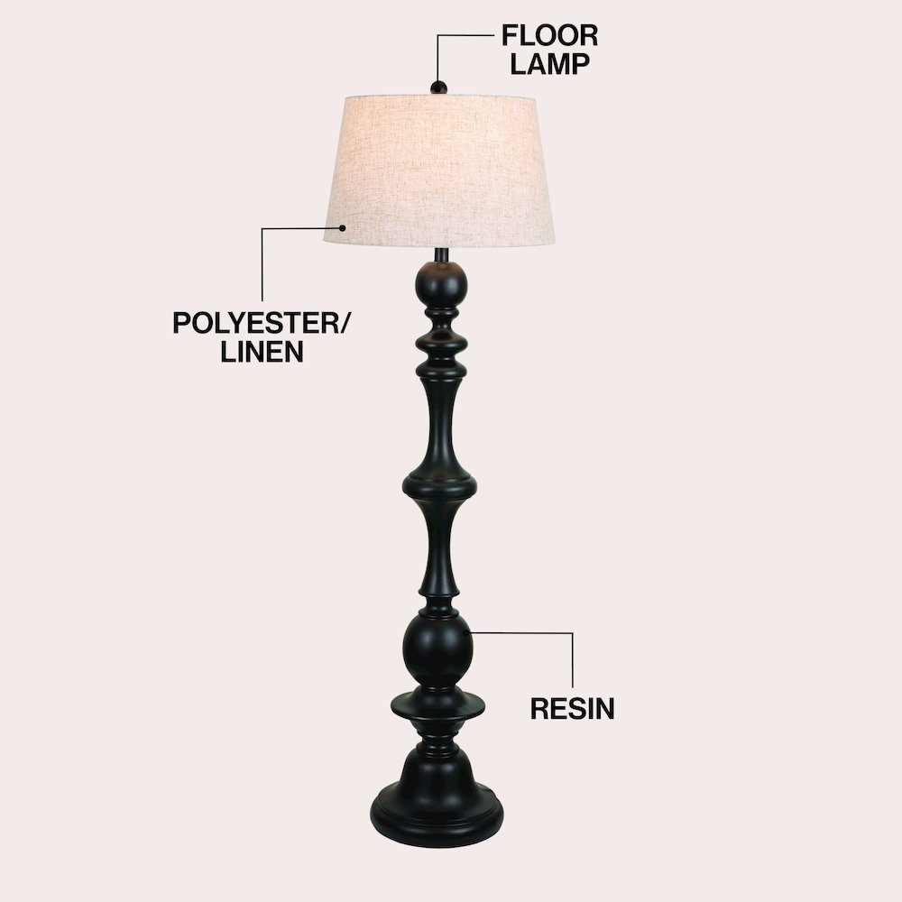 Taylor Spindled Resin LED Floor Lamp. Picture 3