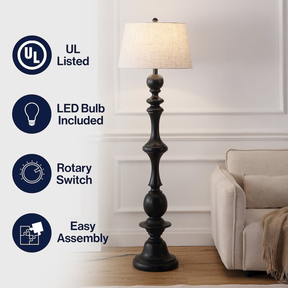 Taylor Spindled Resin LED Floor Lamp. Picture 6