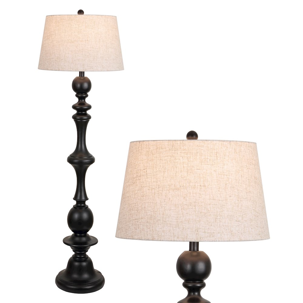 Taylor Spindled Resin LED Floor Lamp. Picture 1