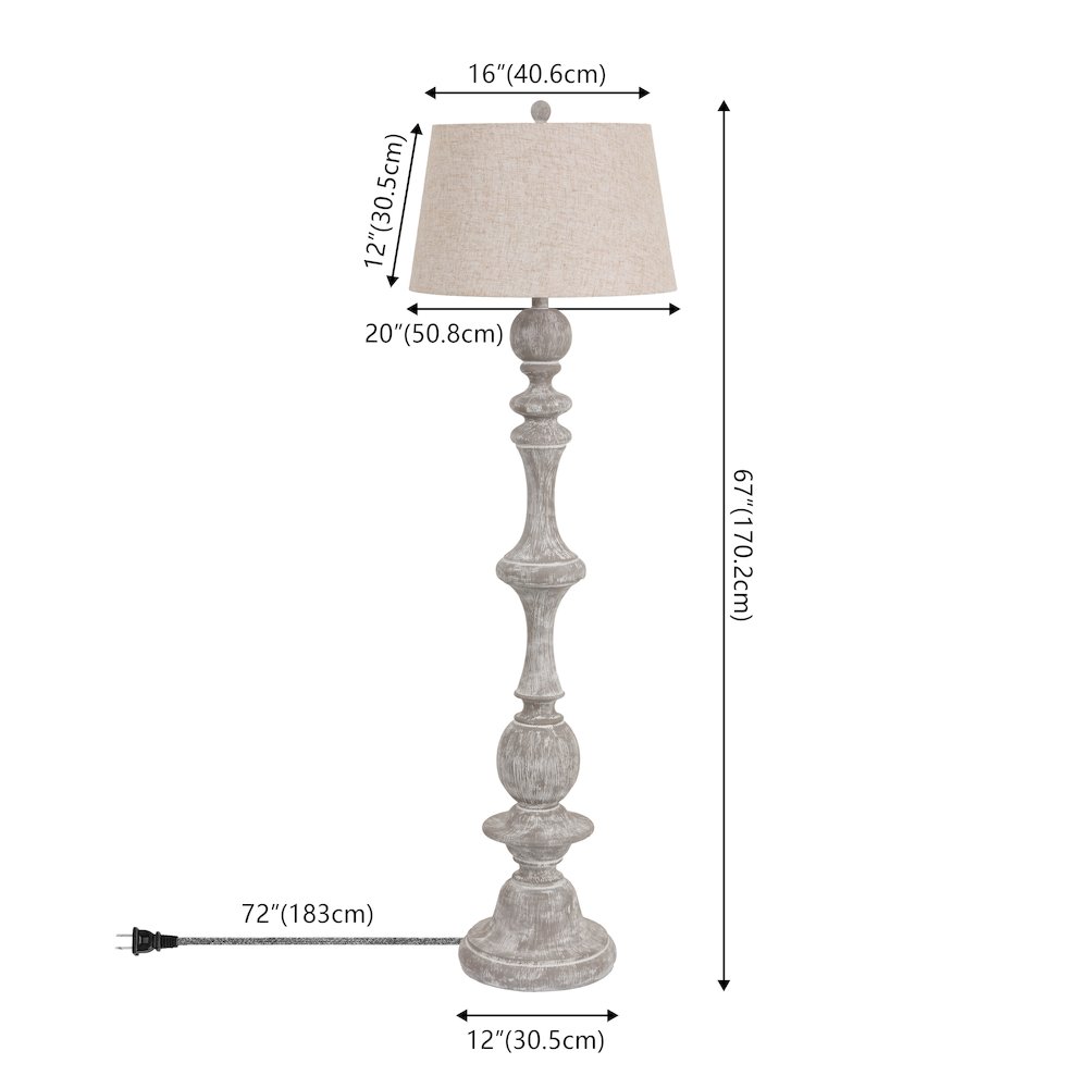 Taylor Spindled Resin LED Floor Lamp. Picture 5
