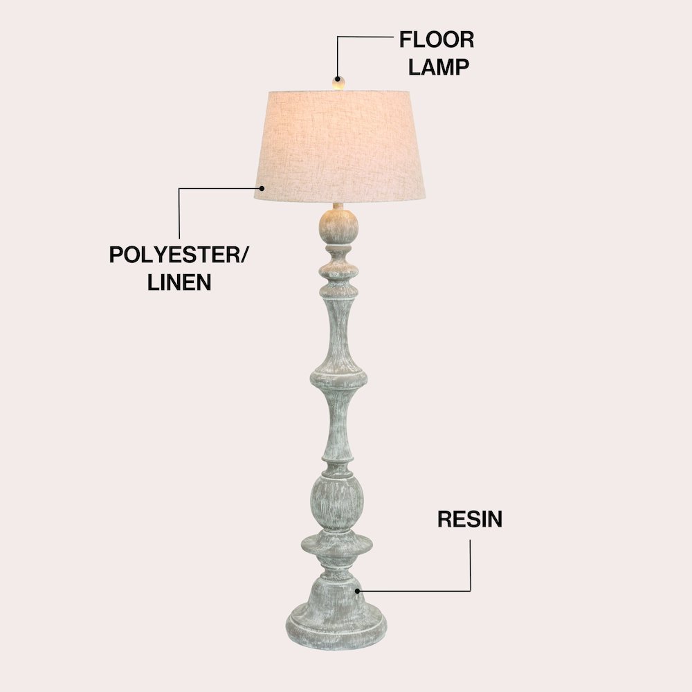 Taylor Spindled Resin LED Floor Lamp. Picture 3