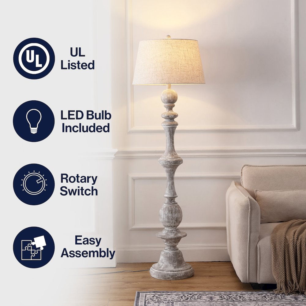 Taylor Spindled Resin LED Floor Lamp. Picture 6