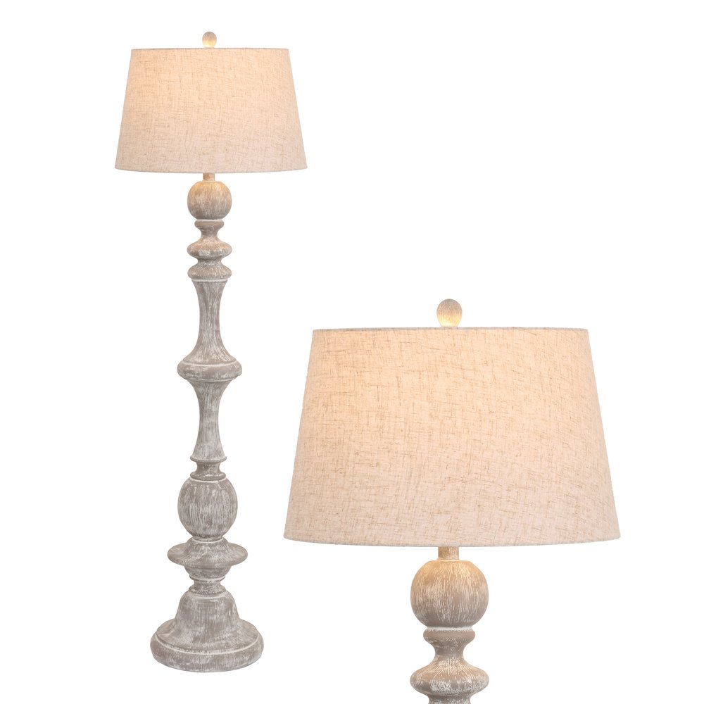 Taylor Spindled Resin LED Floor Lamp. Picture 1