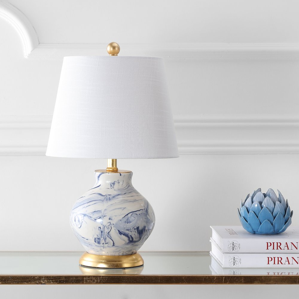 Holly Marbleized Ceramic Led Table Lamp. Picture 6