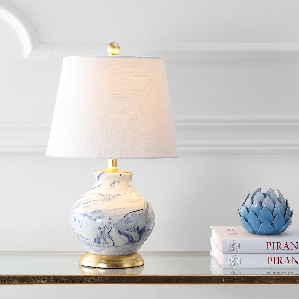 Holly Marbleized Ceramic Led Table Lamp. Picture 5