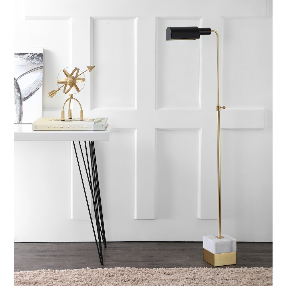 Iva Adjustable Brass Library Led Floor Lamp. Picture 6