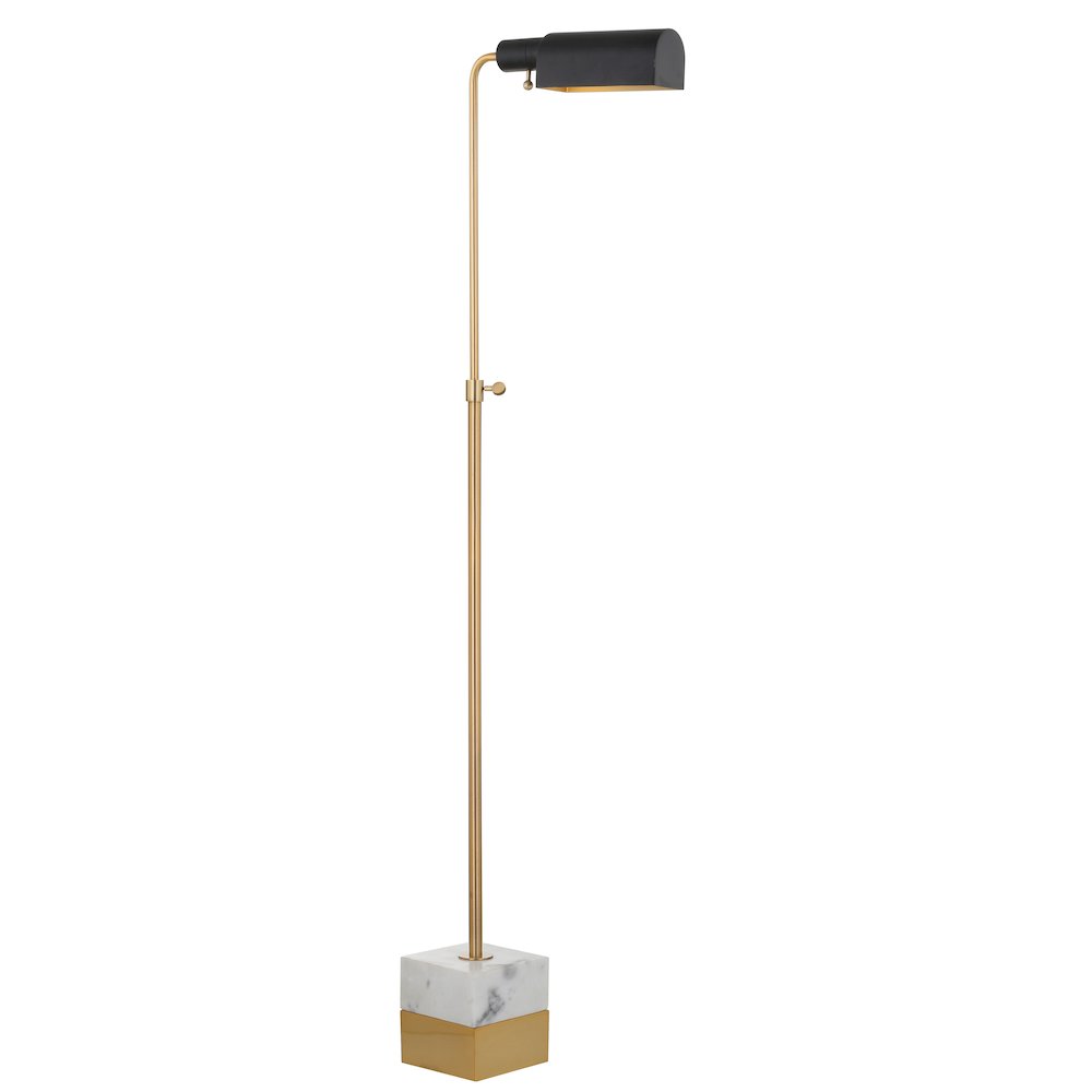 Iva Adjustable Brass Library Led Floor Lamp. Picture 1