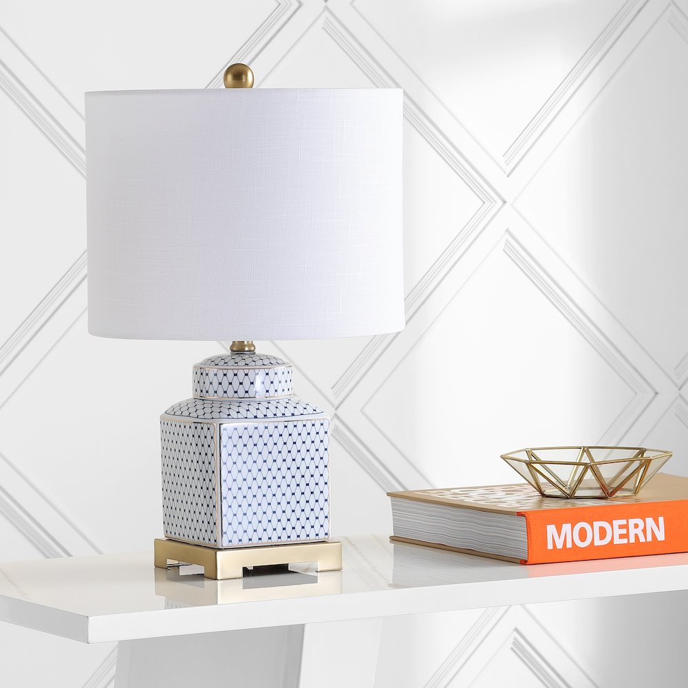 Cleo Ceramicmetal Ginger Jar Led Table Lamp. Picture 6