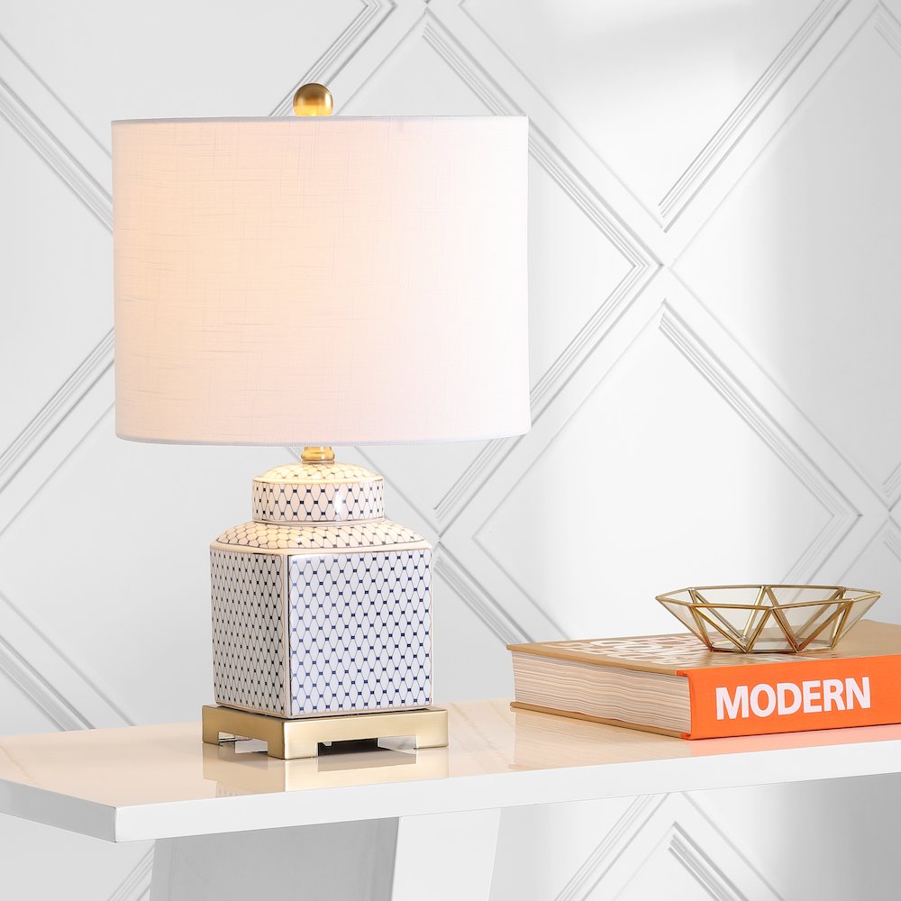 Cleo Ceramicmetal Ginger Jar Led Table Lamp. Picture 5