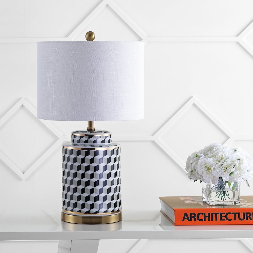 Ellie Tumbling Block Ceramicmetal Led Table Lamp. Picture 6